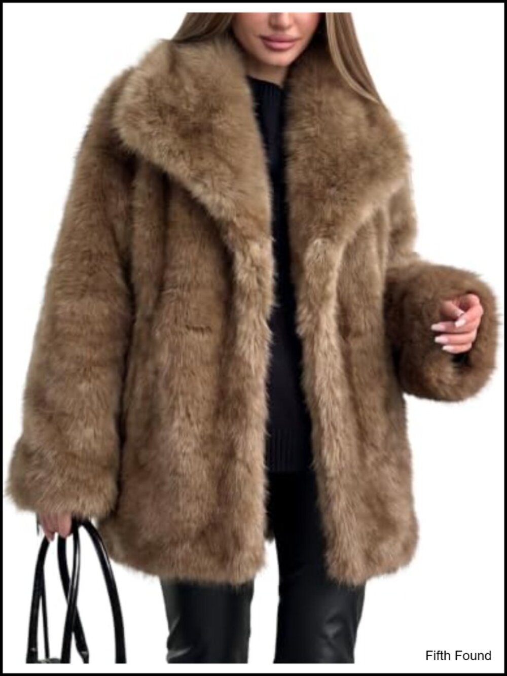 Womens Faux Fur Coat Long Warm Fluffy Fur Jacket